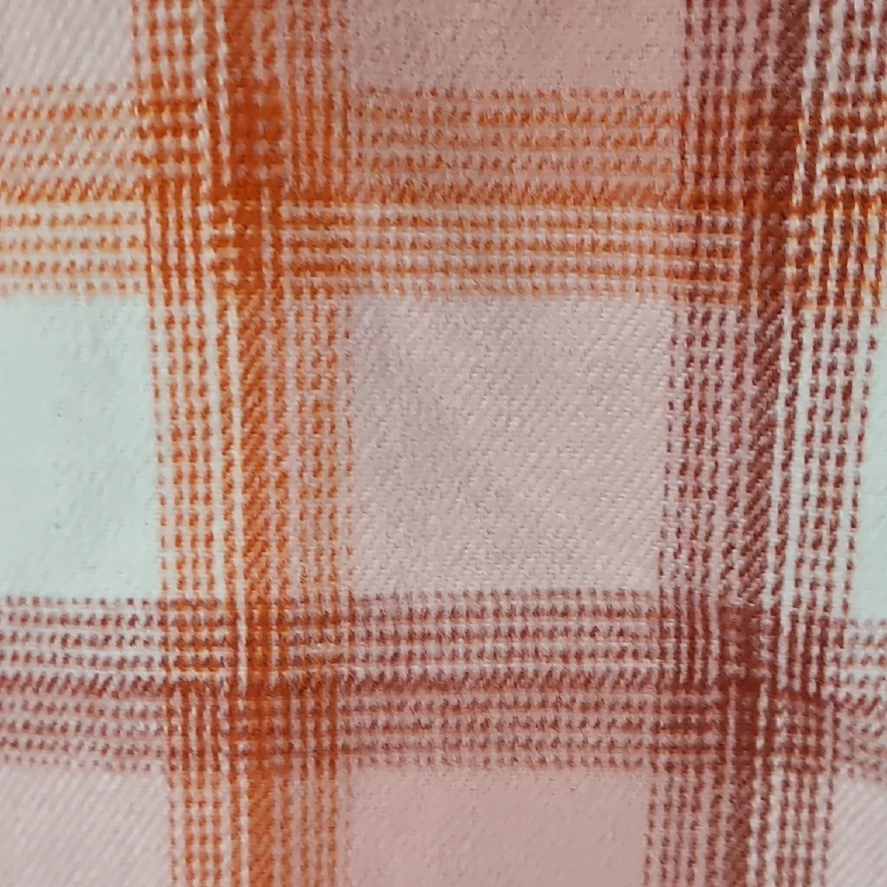 Old Navy Pink and Orange Peach Plaid Shacket Shirt Jacket Girls XL(14-16)